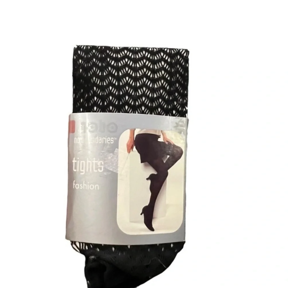 No Boundaries‎ Fashion Tights Black Open Weave Size Small Medium Made In Italy